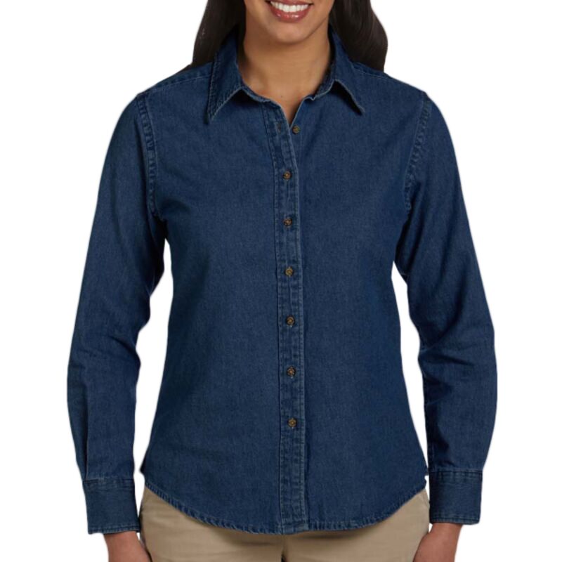 Ladies' Long-Sleeve Denim Shirt Thumbnail