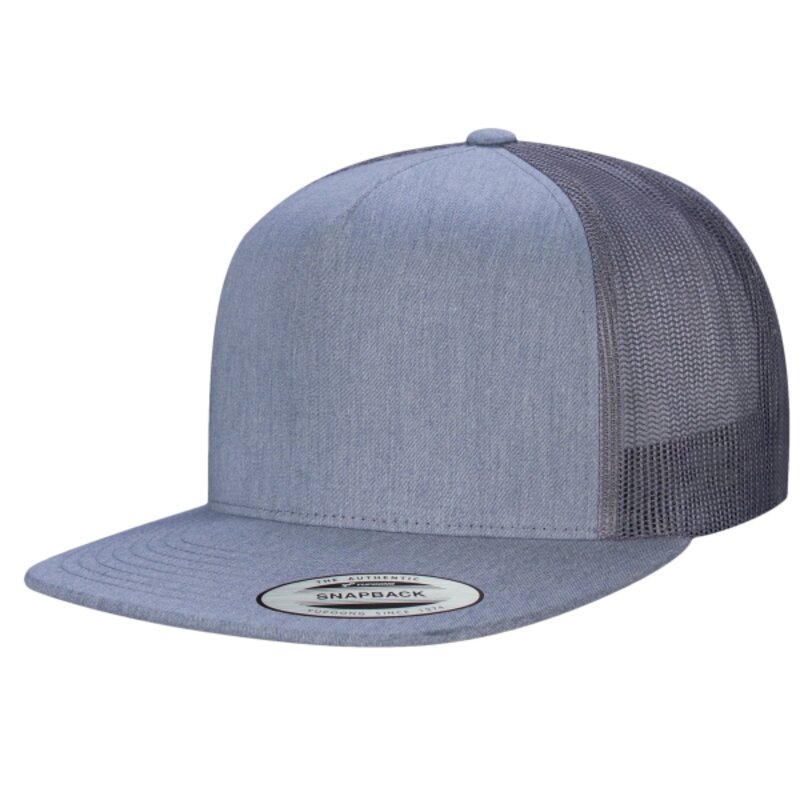 5 Panel Flat Peak Snap Back Trucker Cap Thumbnail