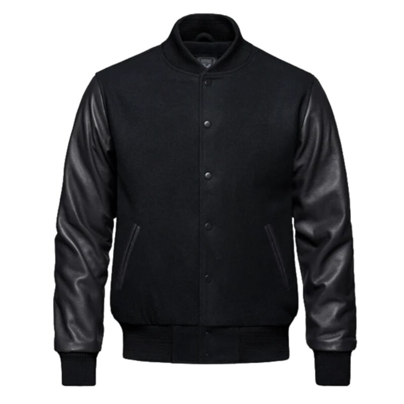 Melton and Leather Varsity Jacket Thumbnail