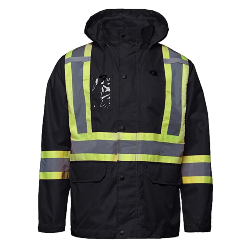 Full Length HI-VIZ Raincoat with Detachable Hood Thumbnail