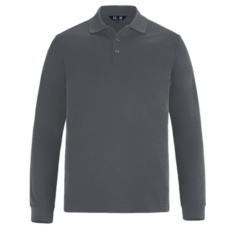 Men's Long Sleeve Pique Mesh Polo Thumbnail