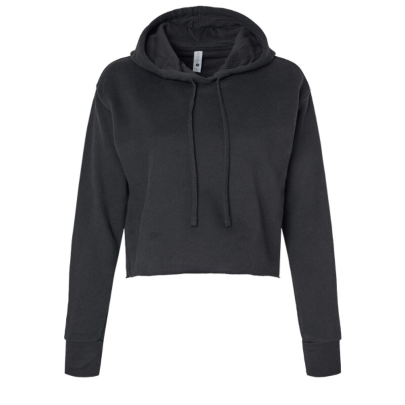 Women's Laguna Sueded Raw Edge Crop Hoodie Sweatshirt Thumbnail
